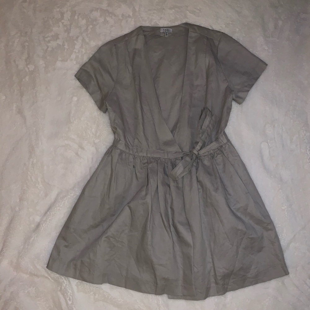 Gray adjustable tie dress